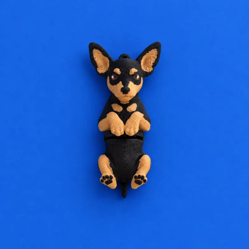 Chaveiro Pinscher Articulado · Preto e castanho