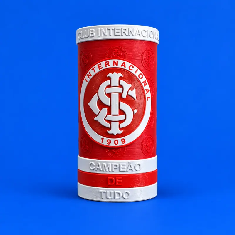 Porta-lata Internacional · Vermelho e branco