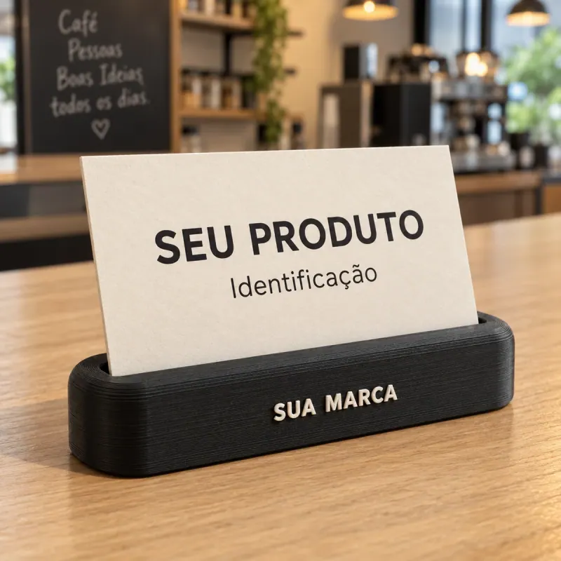 Conceito ilustrativo: Porta-etiqueta de Balcão