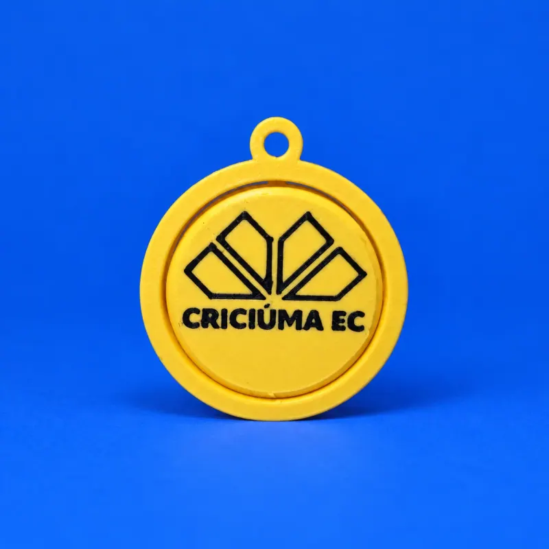 Chaveiro Giratório Criciúma · Amarelo e preto