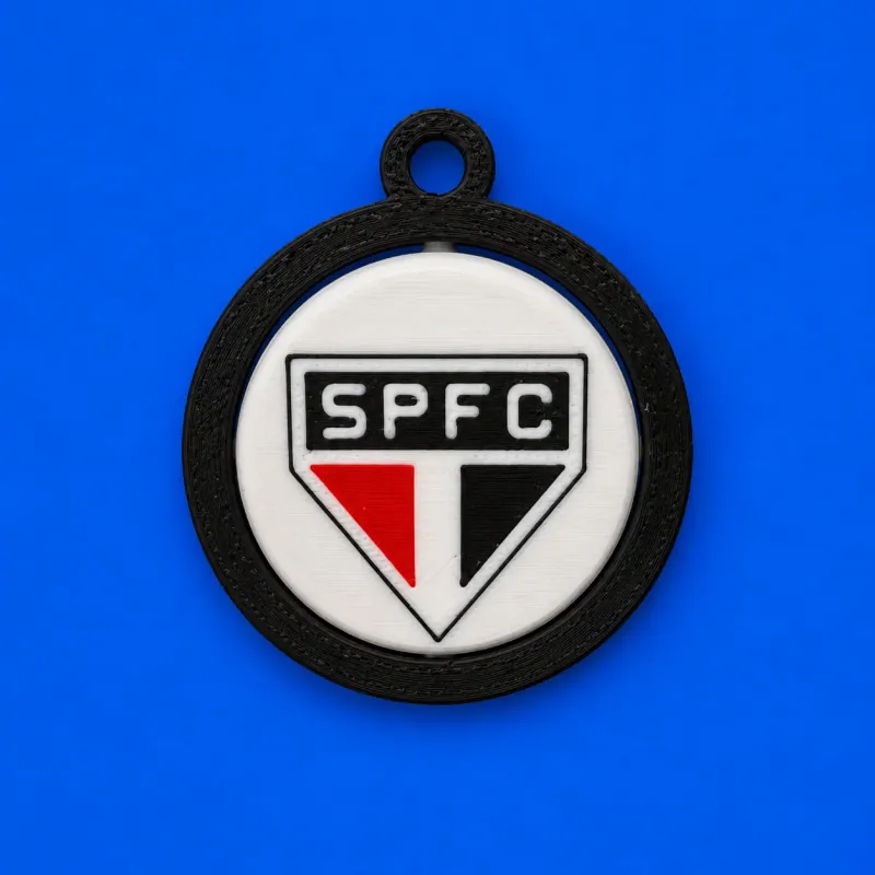 Chaveiro Giratório São Paulo · Tricolor · aro preto