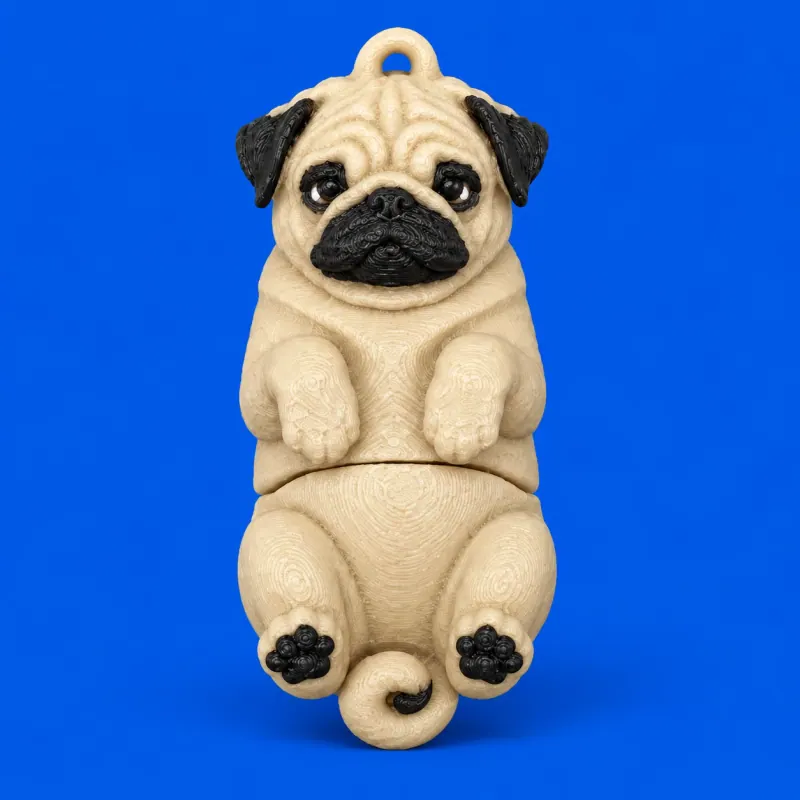 Chaveiro Pug Articulado · Abricó