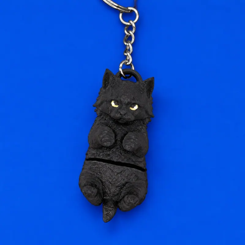 Chaveiro Gato Articulado · Preto