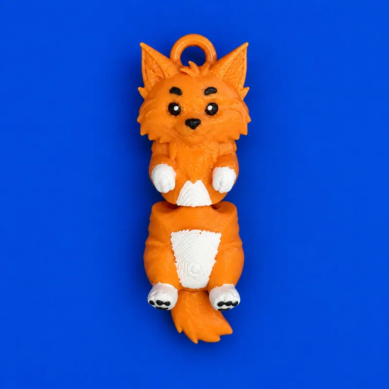Chaveiro Maine Coon Articulado · Laranja e branco