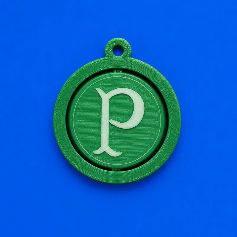 Chaveiro Giratório Palmeiras · P verde · aro verde
