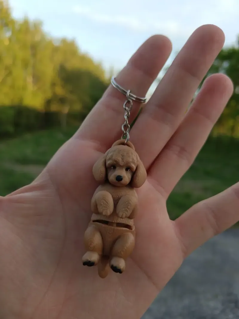 Foto original do criador: Chaveiro Poodle Articulado · Damasco