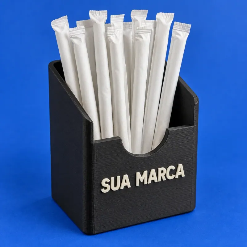 Conceito ilustrativo: Porta-canudos de Balcão