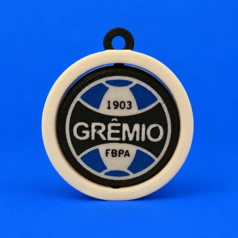 Chaveiro Giratório Grêmio · Azul, preto e branco