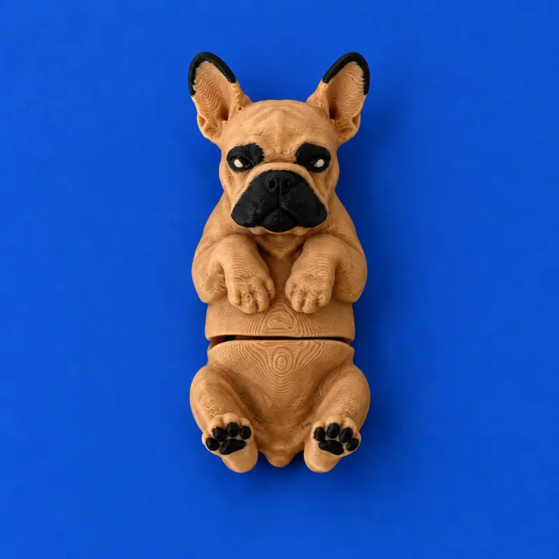 Chaveiro Buldogue Francês Articulado · Fulvo · focinho preto
